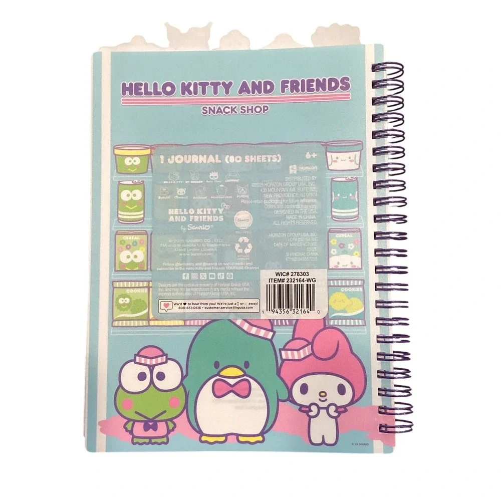 Sanrio Hello Kitty and Friends Snack‎ Shop Spiral Journal 80 Sheets 232164-WG